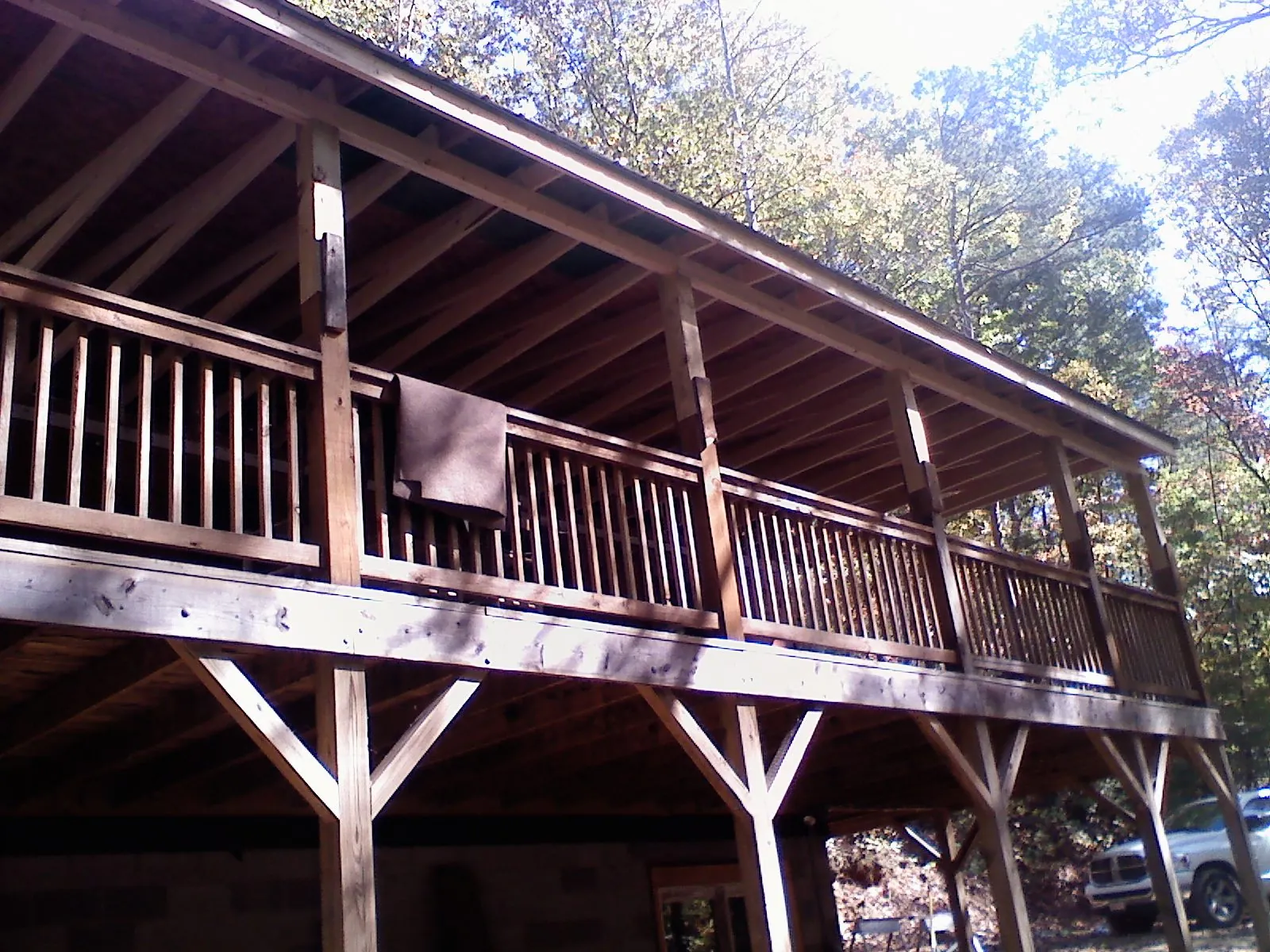 Timber framing under a new elevated porch and deck — Roof Leak Repair in Carol Stream by Roofing Brothers